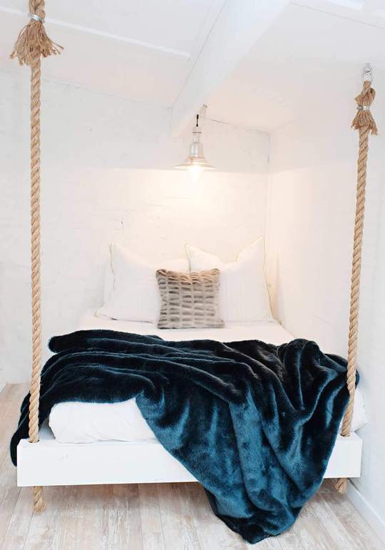 PEACOCK ALLEY MILA LUXURY FAUX FUR THROW  BLUE MINK