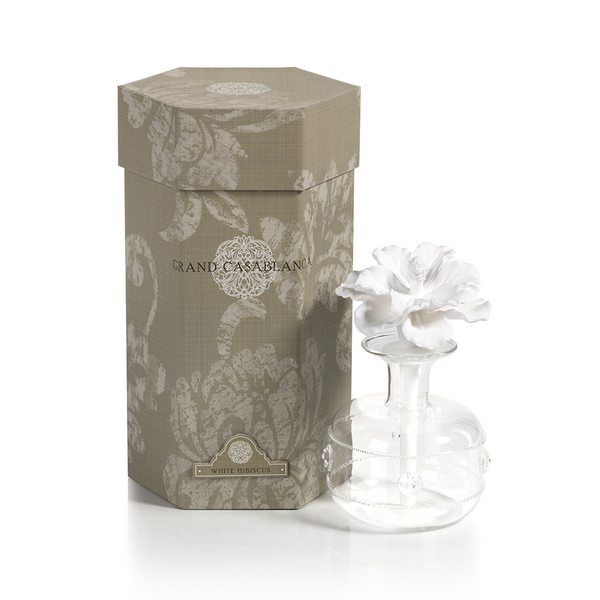 GRAND CASABLANCA PORCELAIN DIFFUSER:  WHITE HIBISCUS
