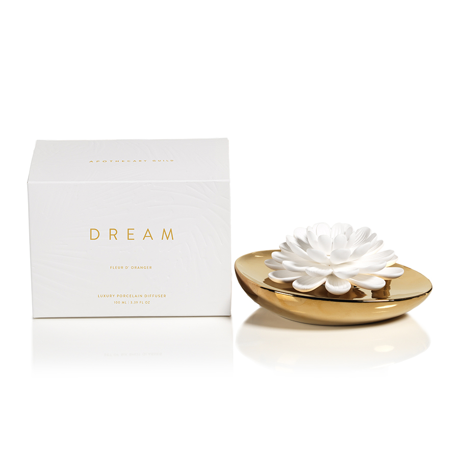 DREAM PORCELAIN FLOWER DIFFUSER:  FLEUR D'ORANGER
