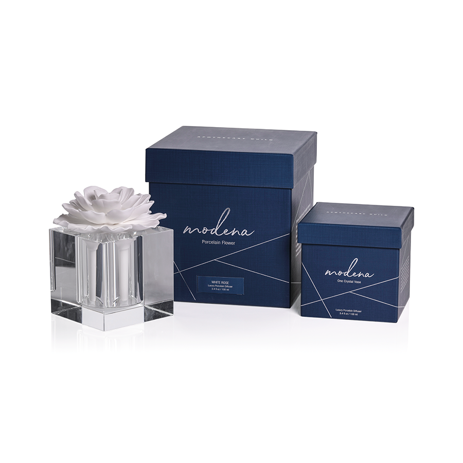 MODENA LARGE DIFFUSER GIFT SET:  WHITE ROSE
