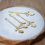LITTLE FLOWERS COCKTAIL FORKS - SET OF 4 - MATT GOLD