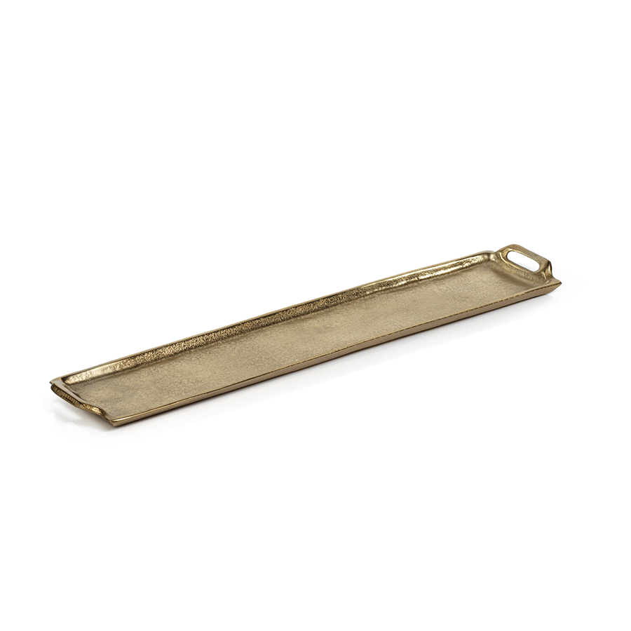 RECTANGULAR ALUMINUM TRAY - DARK GOLD - MEDIUM