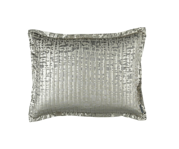 JOLIE QUILTED STANDARD PILLOW SILVER VELVET / GOLD PRINT 20X26