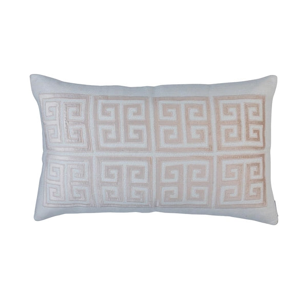 GUY LG. RECT. PILLOW / IVORY BASKET WEAVE / BLUSH VELVET 18X30