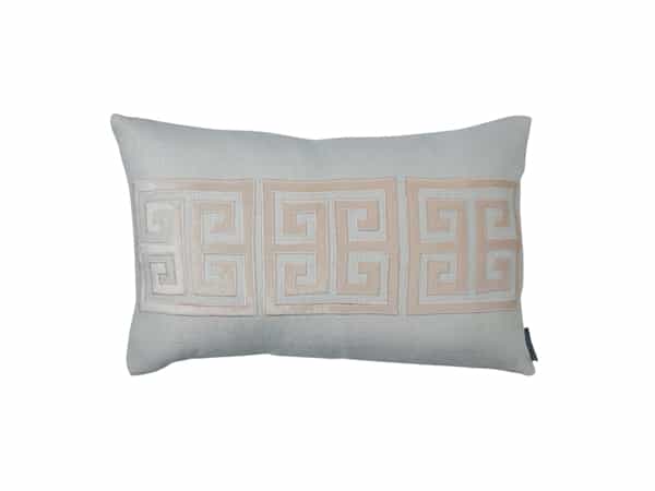 GUY SM. RECT. PILLOW / IVORY BASKET WEAVE / BLUSH VELVET 14X22