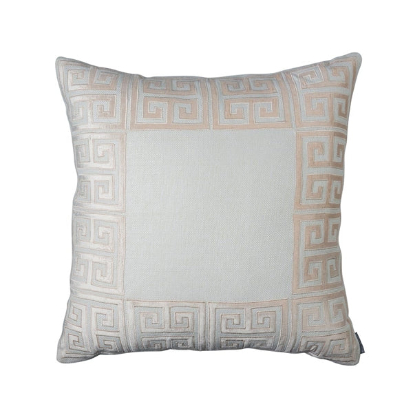 GUY EUROPEAN PILLOW / IVORY BASKET WEAVE / BLUSH VELVET 28X28