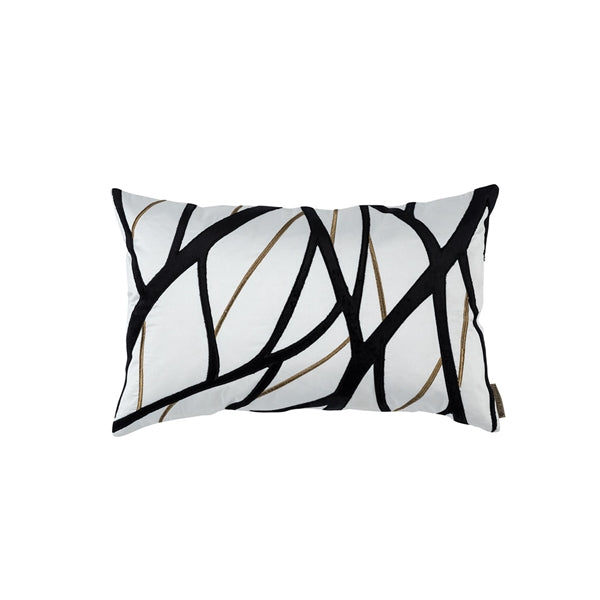 TWIG SM RECTANGLE PILLOW IVORY / GOLD / BLACK 14X22 (INSERT INCLUDED)