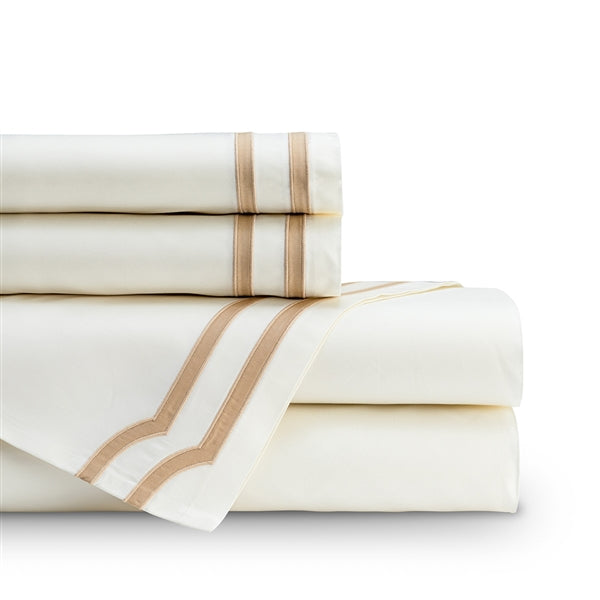 SOHO 2 KING 300TC PILLOWCASES WHITE / OYSTER KING