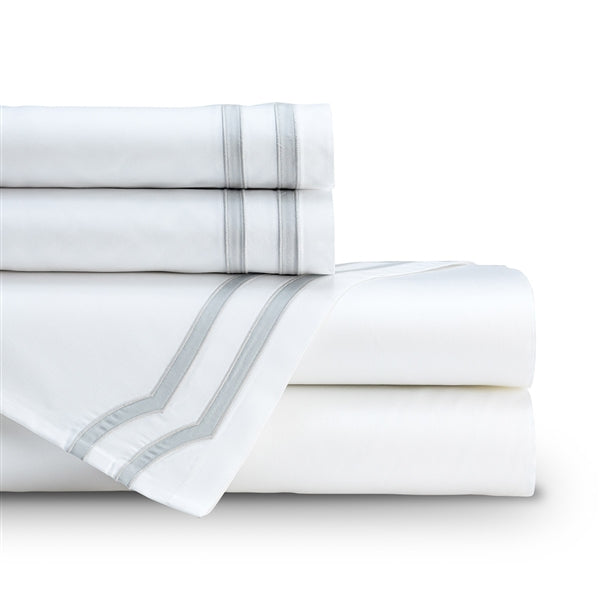 SOHO QUEEN 300TC SHEET SET WHITE / GRAY Q SET