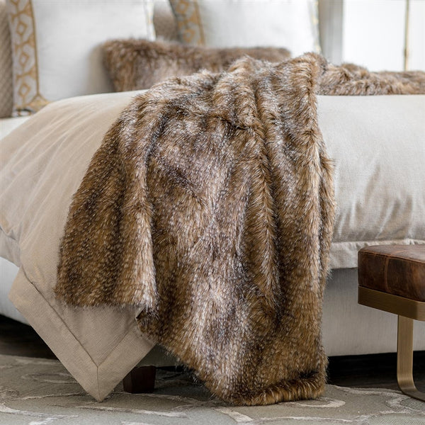 CHESTNUT FUR THROW 42X98