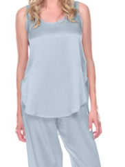 PJ HARLOW- JACKIE Satin Hi-Low Cami in Morning Blue