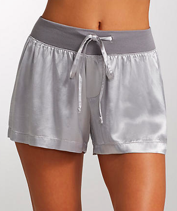 PJ HARLOW - MIKEL Satin Boxer Short in Dark Silver