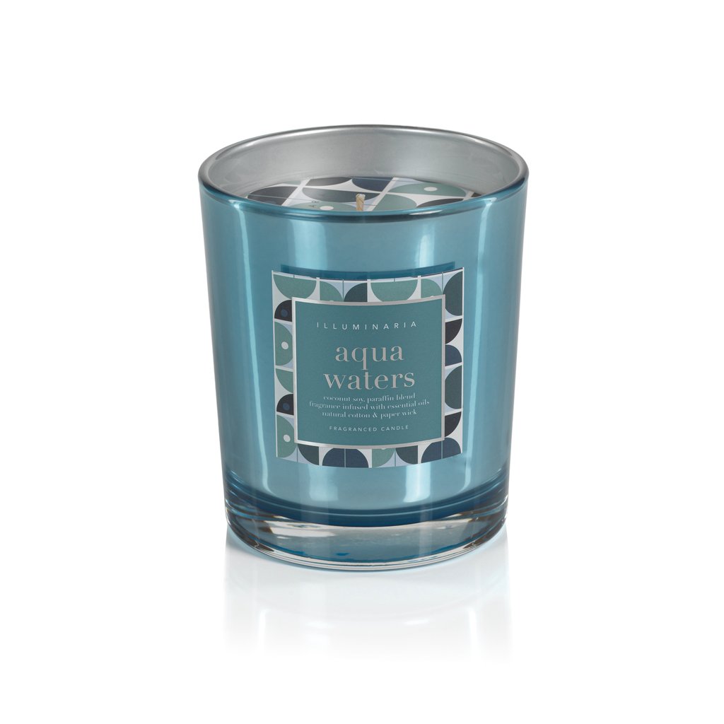 ILLUMINARIA ABSTRACT CANDLE JAR - AQUA WATERS