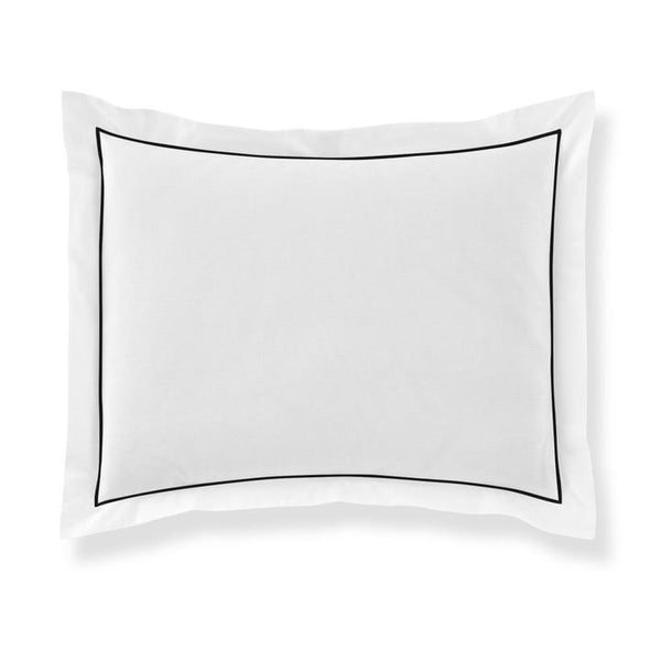 PEACOCK ALLEY BOUTIQUE EMBROIDERED PERCALE SHAM  BLACK