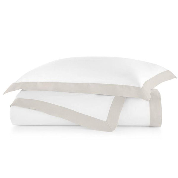 PEACOCK ALLEY MANDALAY LINEN CUFF DUVET COVER  PLATINUM