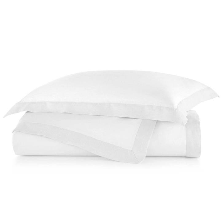 PEACOCK ALLEY MANDALAY LINEN CUFF DUVET COVER  WHITE