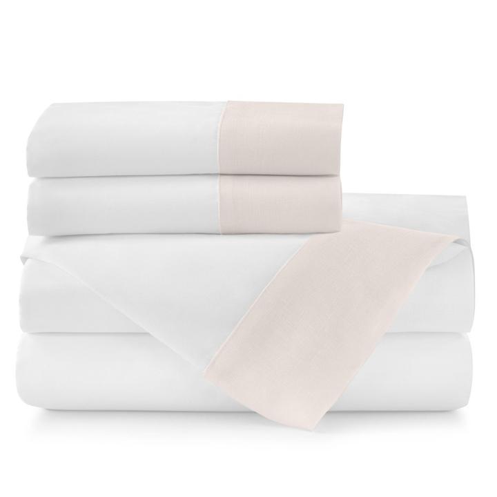 PEACOCK ALLEY MANDALAY LINEN CUFF SHEET SET  BLUSH