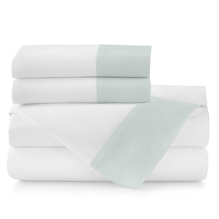 PEACOCK ALLEY MANDALAY LINEN CUFF SHEET SET  LAGOON