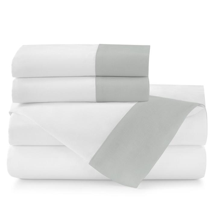 PEACOCK ALLEY MANDALAY LINEN CUFF SHEET SET  PLATINUM