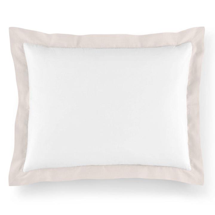 PEACOCK ALLEY MANDALAY LINEN CUFF SHAM  BLUSH