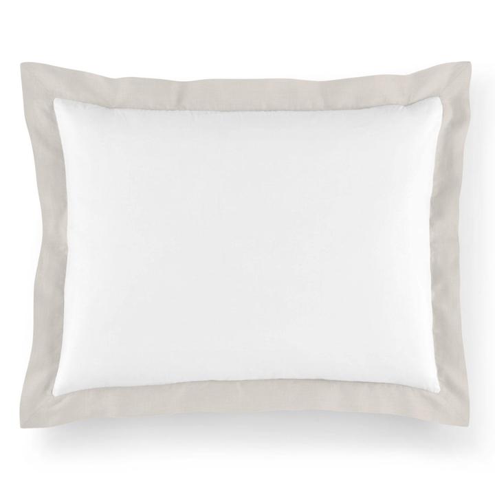 PEACOCK ALLEY MANDALAY LINEN CUFF SHAM  PLATINUM