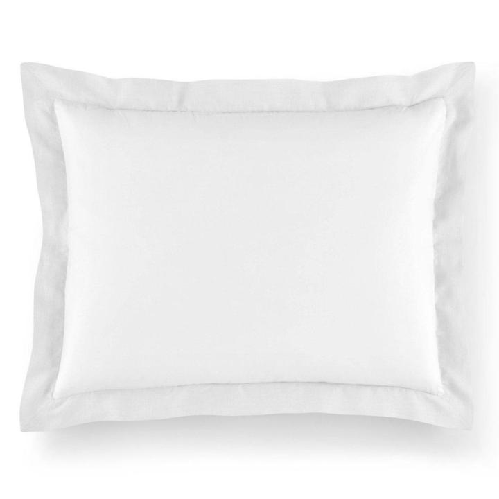 PEACOCK ALLEY MANDALAY LINEN CUFF SHAM  WHITE