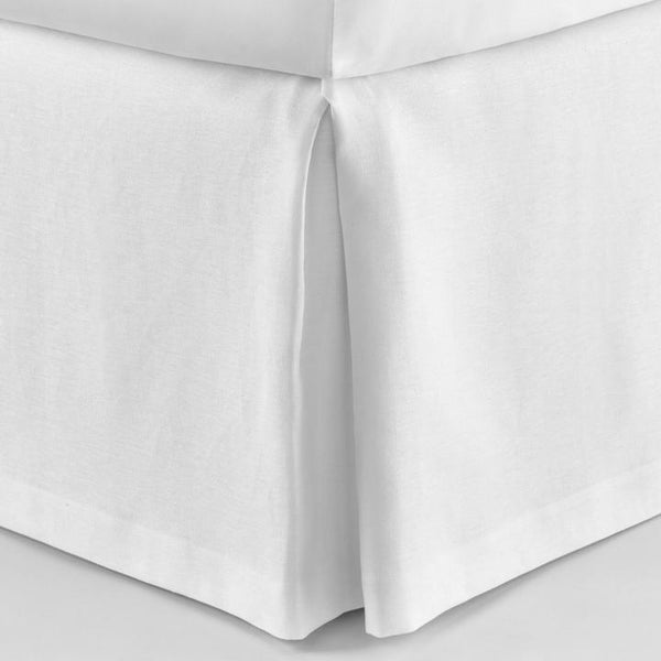 PEACOCK ALLEY MANDALAY LUXURY LINEN BED SKIRT  WHITE