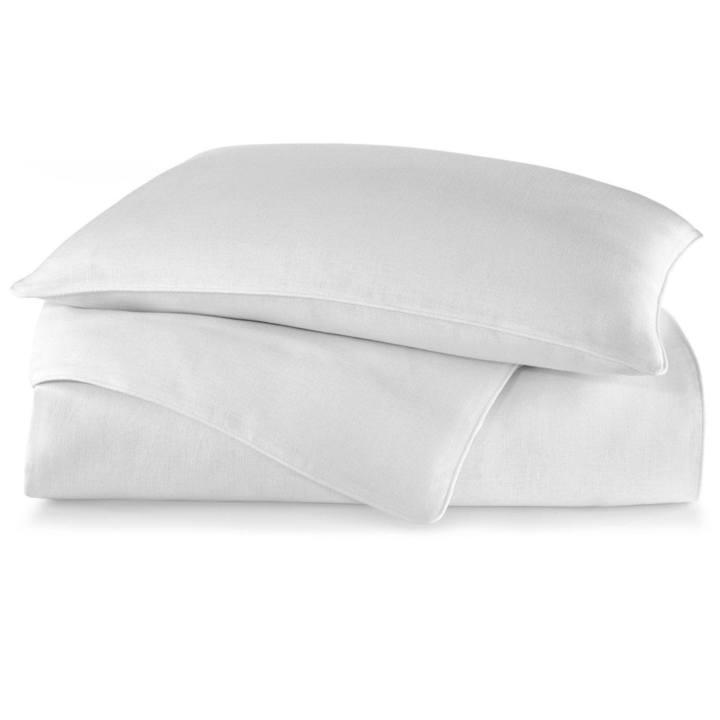 PEACOCK ALLEY LUXURY MANDALAY LINEN DUVET COVER  WHITE