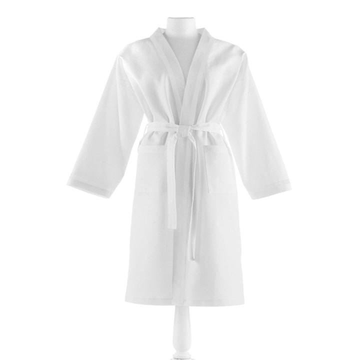 PEACOCK ALLEY PIQUE BATHROBE  WHITE