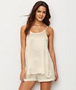 PJ HARLOW ANNE SATIN SPAGHETTI TANK -EGG NOG